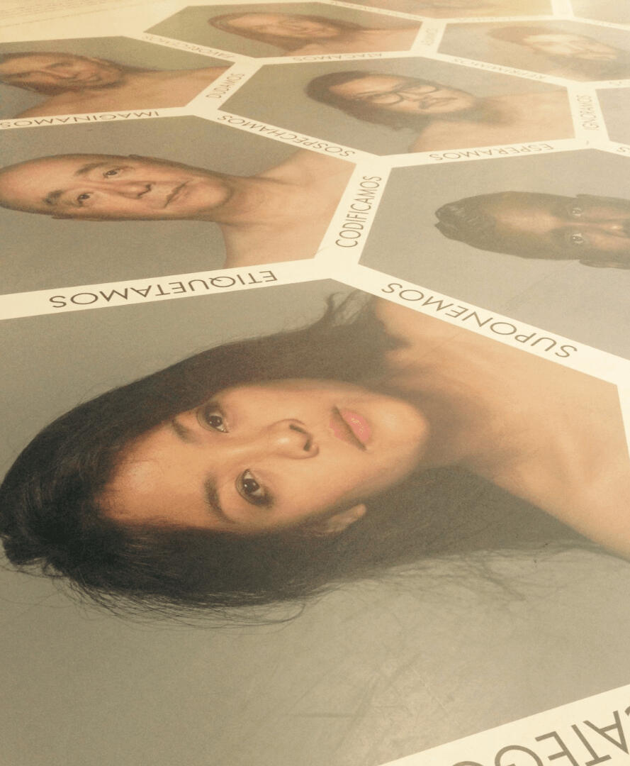Portrait project prints featuring Lucy and other participants