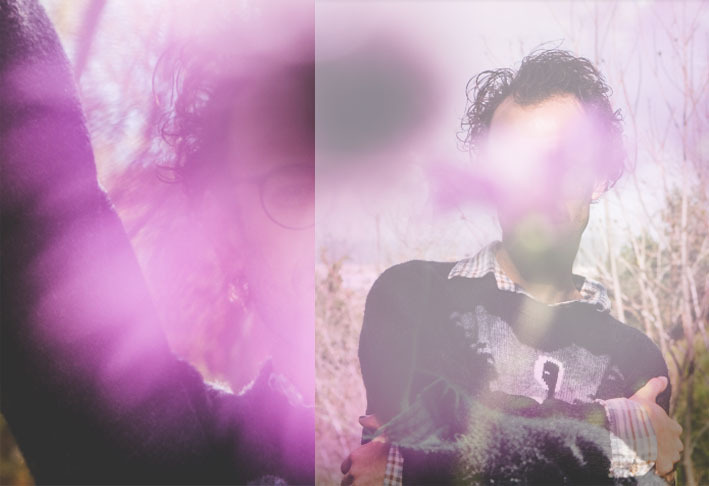 Dreamlike purple portrait collage