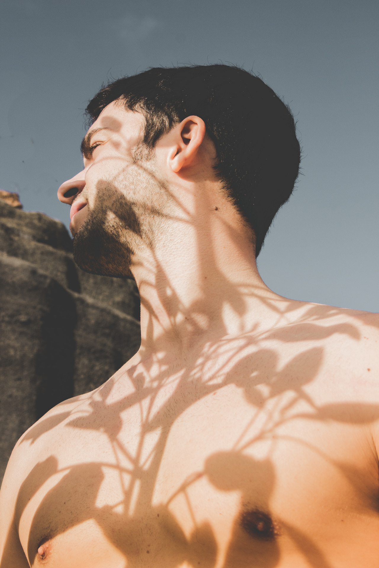 Portrait with patterned shadows